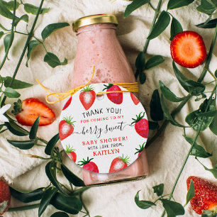 Berry Sweet Strawberry Baby Shower Favour Tags