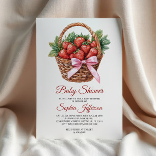 Berry Sweet Strawberry Baby Shower Invitation