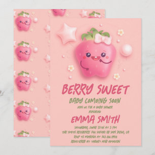 Berry Sweet Strawberry Baby Shower Invitation