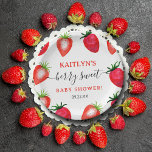 Berry Sweet Strawberry Baby Shower Paper Plate<br><div class="desc">Celebrate in style with these sweet and trendy baby shower paper plates. The design is easy to personalize with your own wording and your family and friends will be thrilled when they see these fabulous paper plates. Matching items can be found in the collection.</div>