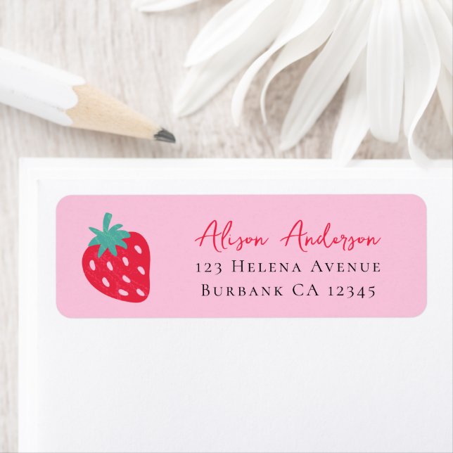 Berry Sweet Strawberry Baby Shower Return Address (Insitu)