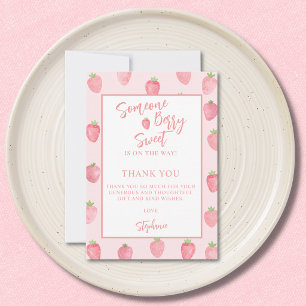 Berry Sweet Strawberry Baby Shower Thank You Card