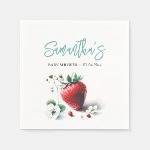 Berry Sweet Strawberry Baby Shower Theme Napkin
