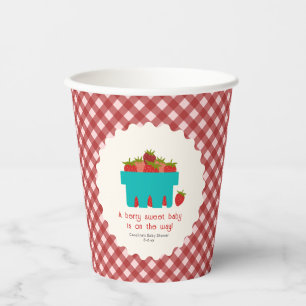 Berry Sweet Strawberry Basket Baby Shower Paper Cups