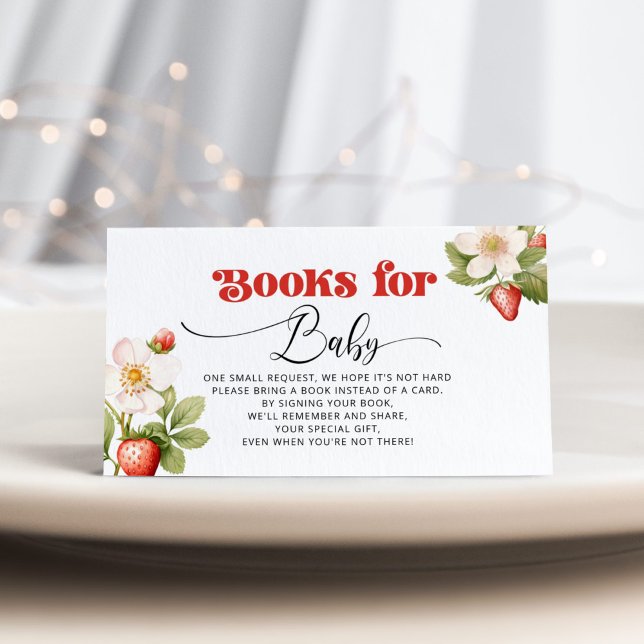 Berry sweet Strawberry books for baby ticket Enclosure Card (Creator Uploaded)