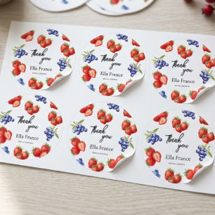 Berry Sweet Strawberry Bridal Shower Classic Round Sticker