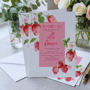 Berry Sweet Strawberry Bridal Shower Invitation