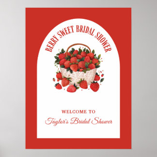 Berry Sweet Strawberry Bridal Shower Welcome Sign