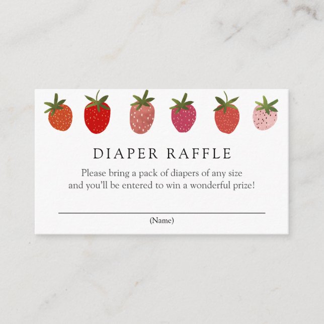 Berry Sweet Strawberry Diaper Carte d'insertion de (Devant)