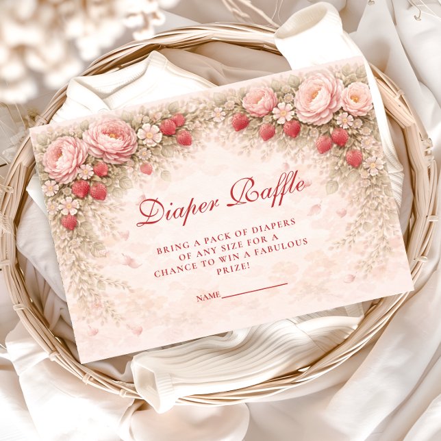 Berry Sweet Strawberry Diapper Raffle Enclosure Card (Creator Uploaded)
