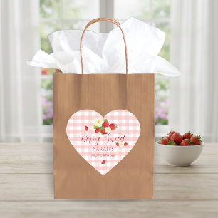 Berry Sweet Strawberry Favor Gift 1st Birthday  Heart Sticker