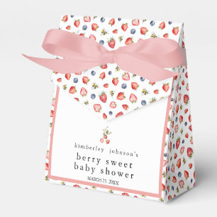 Berry Sweet Strawberry Girl Baby Shower Favour Box