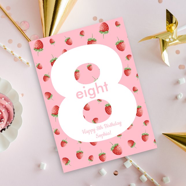 Berry Sweet Strawberry Happy Birthday Card (Creator Uploaded)