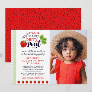 Berry Sweet Strawberry Kids' Birthday Party Invitation