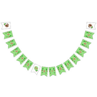 Berry Sweet Strawberry Mint Green 1st Birthday  Bunting Flags