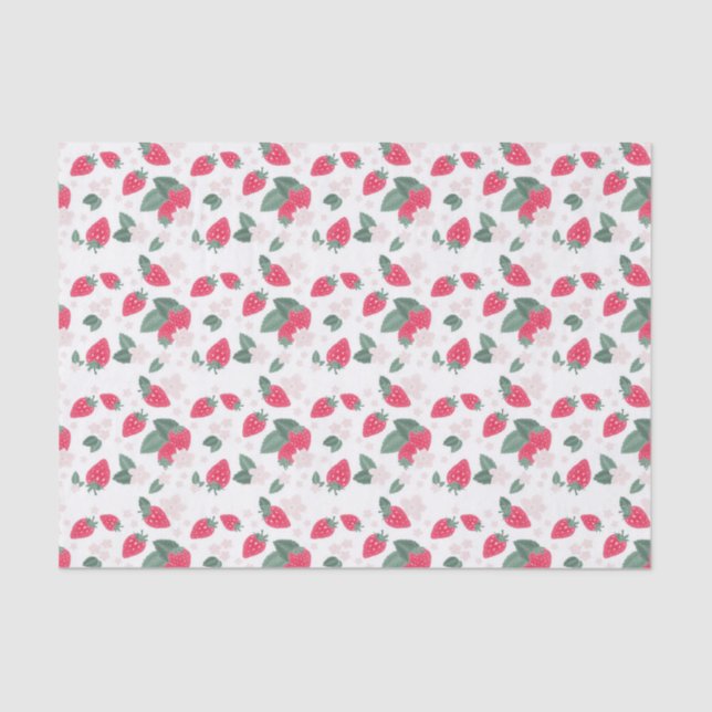 Berry Sweet Strawberry Pattern Tissue Paper (Front)