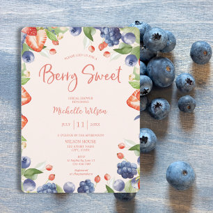 Berry Sweet Summer Wild Berries & Flowers Bridal  Invitation