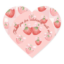 Berry Sweet Thank You Favour Stickers | Strawberry
