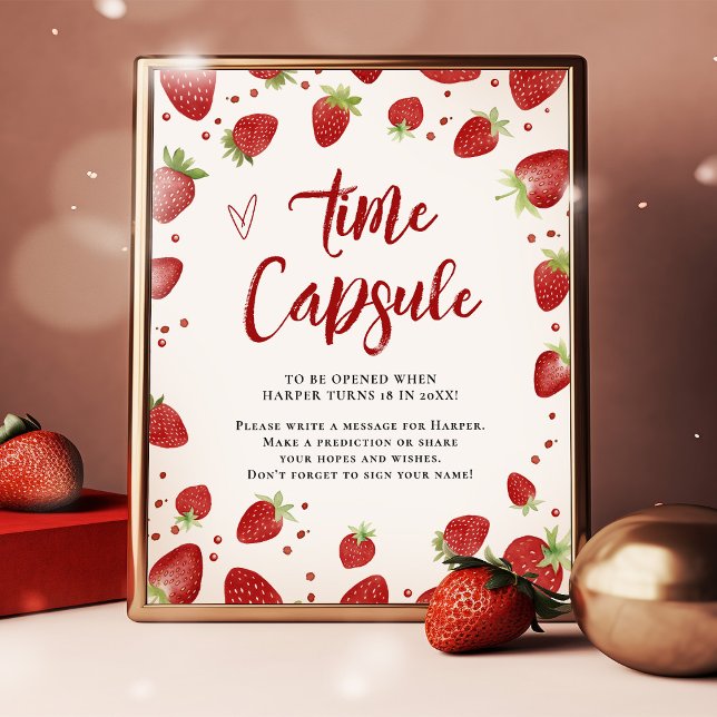 Berry Sweet Time Capsule Table Sign Baby Shower (Creator Uploaded)