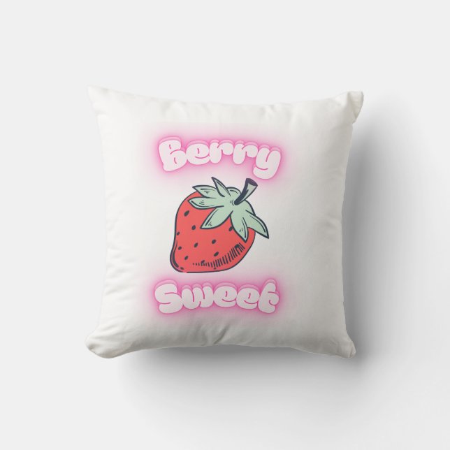 Berry Sweet Tshirt  Throw Pillow (Front)