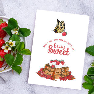 Berry Sweet Waffles Birthday Thank You Card
