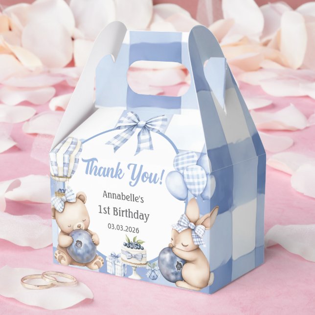 Berry Sweet Watercolor Blueberry Birthday Party Favor Box (Wedding)