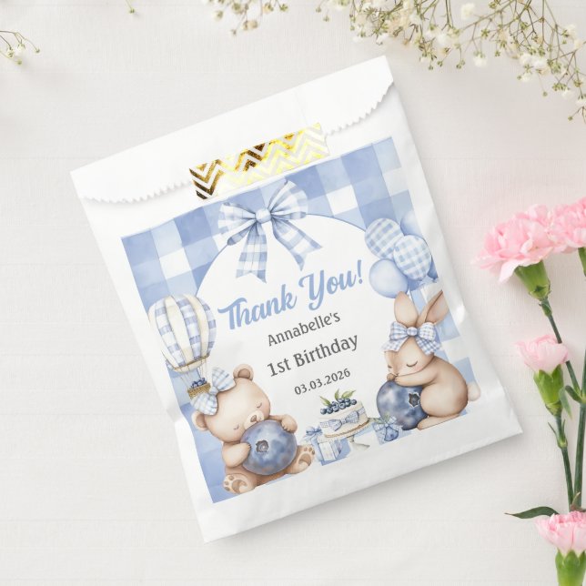 Berry Sweet Watercolor Blueberry Birthday Party Favour Bag (Sealed)