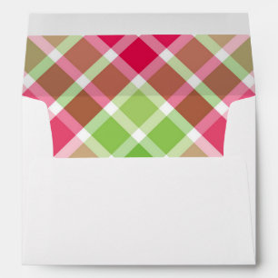 Berry Themed Coordinating Red Green Plaid Envelope