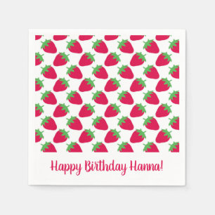 Berry Themed Strawberry Birthday Party Napkin