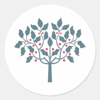 berry tree classic round sticker