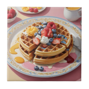 Berry Waffle Breakfast Plate Tile