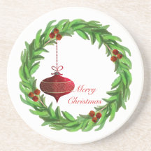 Berry Wreath Merry Christmas Vintage Ornament