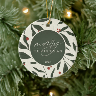 Berryful Botanical Christmas Ceramic Ornament