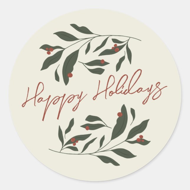 Berryful Botanical Christmas Sticker (Front)