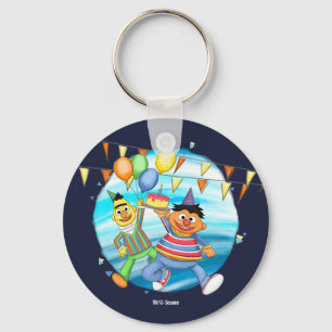 Bert and Ernie Birthday Balloons Keychain