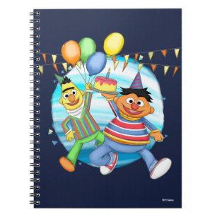 Bert and Ernie Birthday Balloons Notebook
