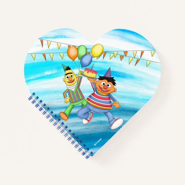 Bert and Ernie Birthday Balloons Notebook (Front)
