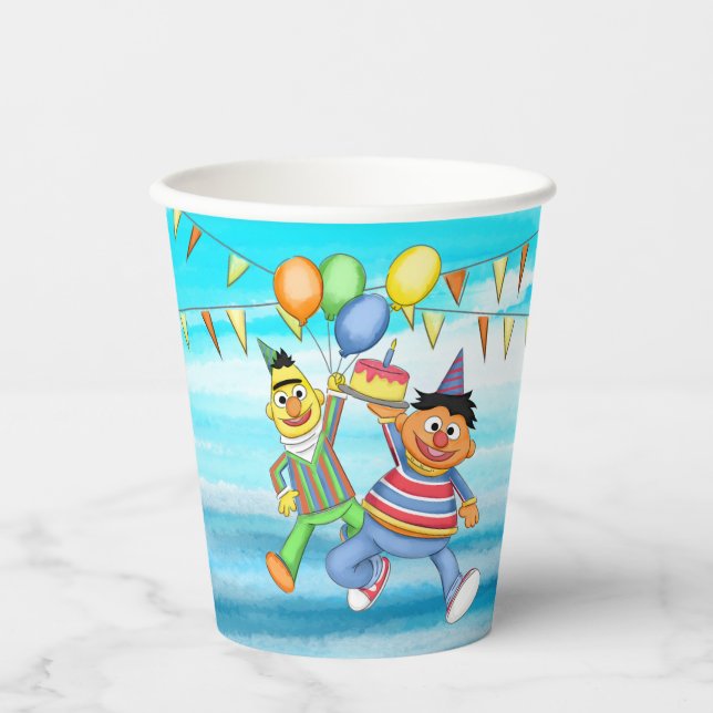 Bert and Ernie Birthday Balloons Paper Cups (Front)