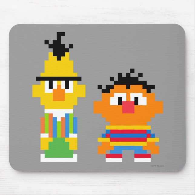 Bert and Ernie Pixel Art Mouse Pad (Front)