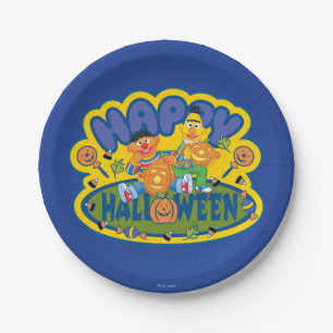 Bert & Ernie Happy Halloween Paper Plate