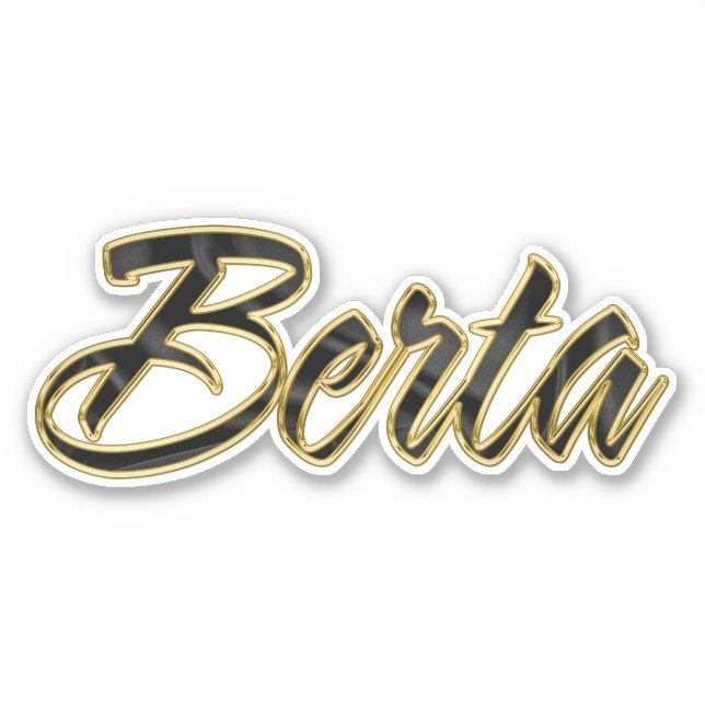 Berta black gold lettering sticker (Front)