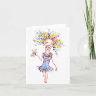 Bertha l'anniversaire large - carte de note - 4" x
