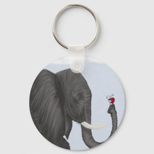 Bertha The Adorable Elephant And Cute Ladybug Keychain