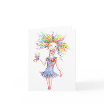 Bertha the Birthday Broad - Note Card - 4" x 5.6"