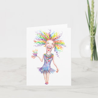 Bertha the Birthday Broad - Note Card - 4" x 5.6"