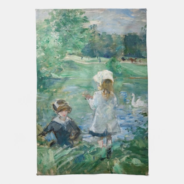 Berthe Morisot - Beside a Lake Kitchen Towel (Vertical)