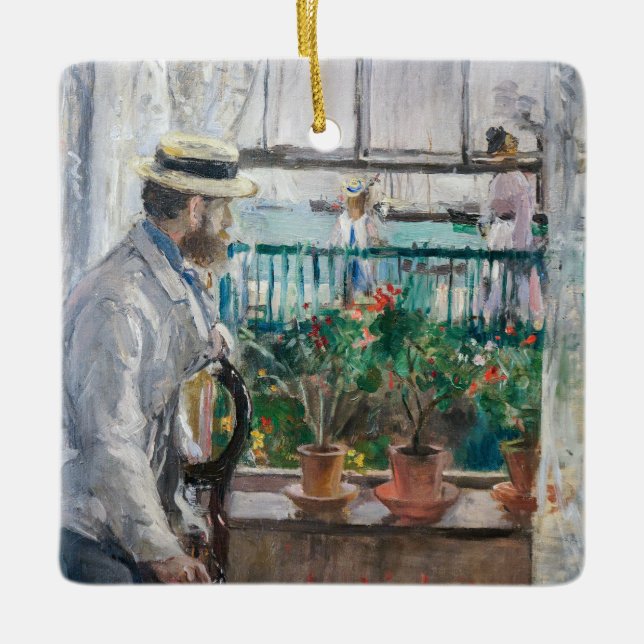 Berthe Morisot - Eugene Manet on the Isle of Wight Ceramic Ornament (Front)