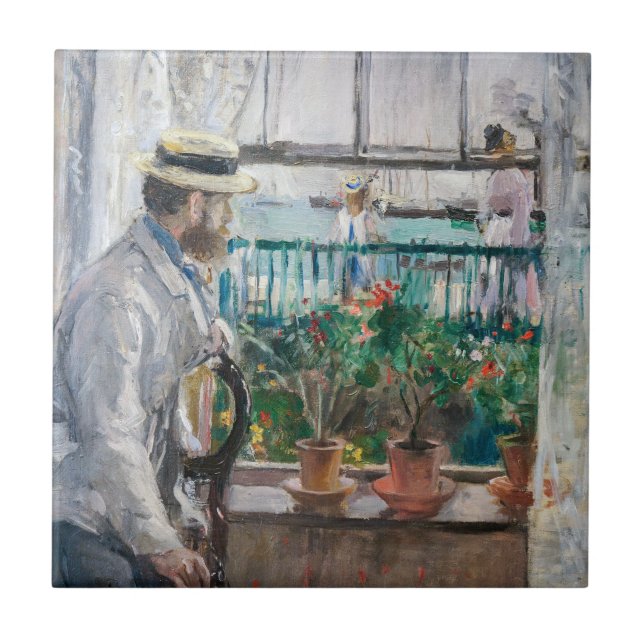 Berthe Morisot - Eugene Manet on the Isle of Wight Tile (Front)