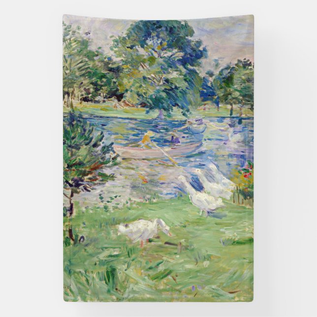 Berthe Morisot - Girl in a Boat with Geese Banner (Vertical)