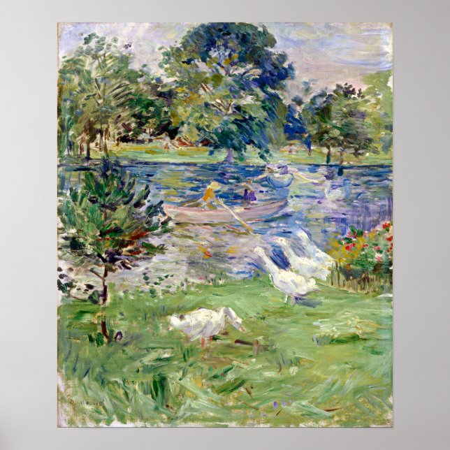 Berthe Morisot Girl in a Boat with Geese Poster (Front)